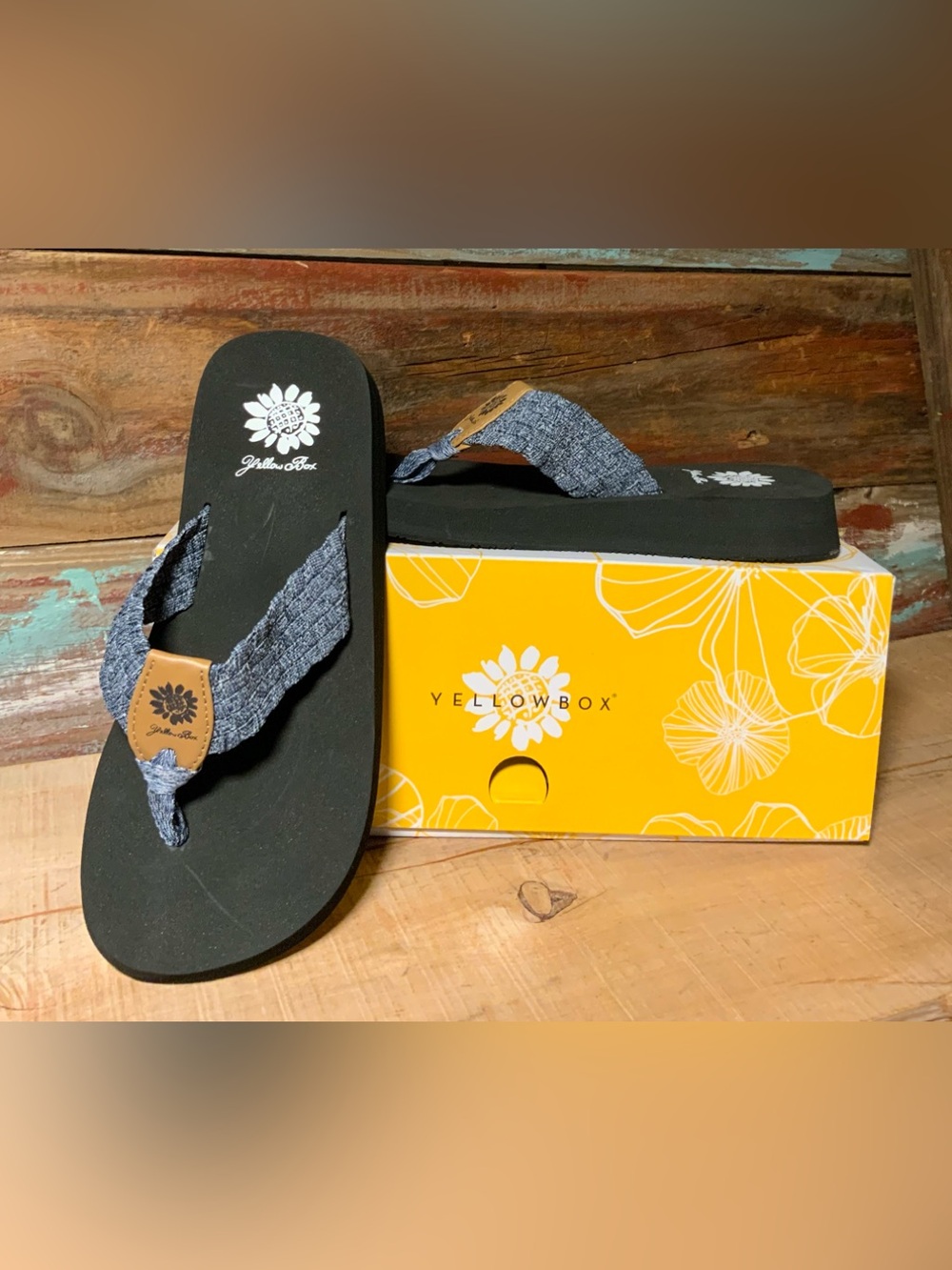 Yellow Box flip-flops soleil blue